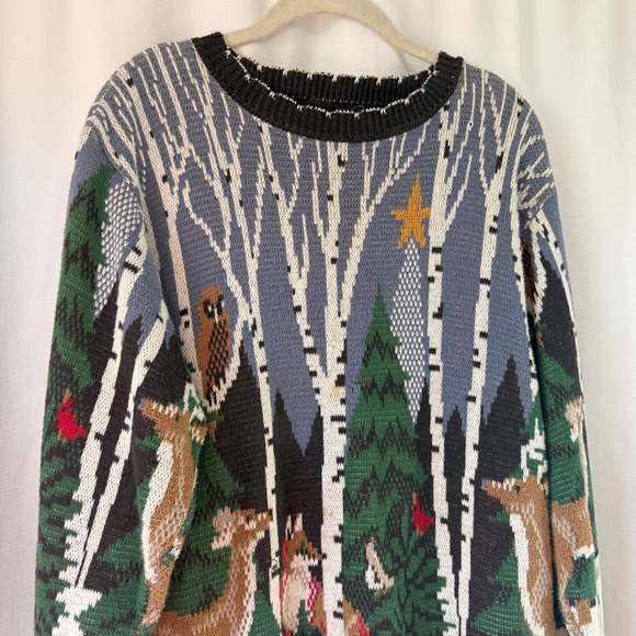 Vintage Crossings Forest Scene Women's Sweater Size Medium - Picture 2 of 10